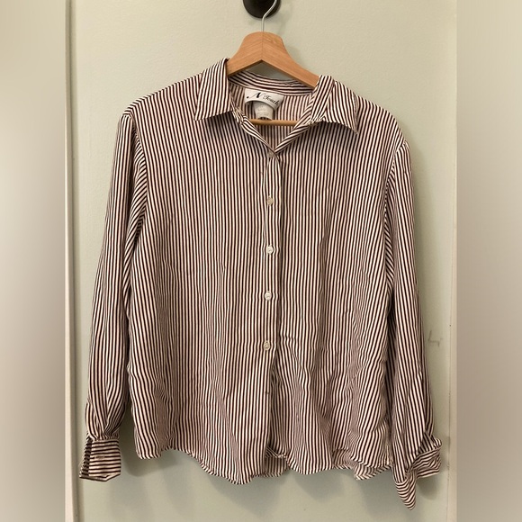 Red & White Striped Button Down Icon Shirt - Picture 3 of 5